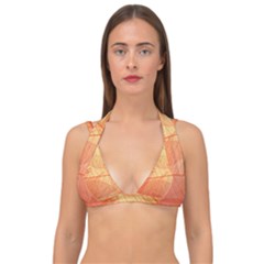 Orange Leaves Colorful Transparent Texture Of Natural Background Double Strap Halter Bikini Top by Jancukart