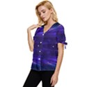 Abstract Colorful Pattern Design Bow Sleeve Button Up Top View2