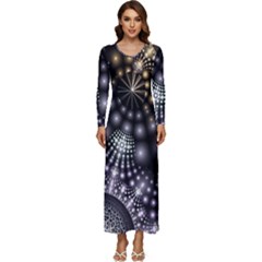 Digitalart Balls Long Sleeve Velour Longline Maxi Dress by Sparkle