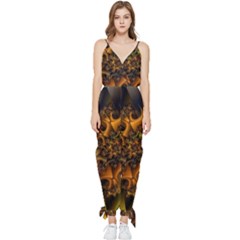 Digitalartflower Sleeveless Tie Ankle Chiffon Jumpsuit by Sparkle