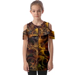Digitalartflower Fold Over Open Sleeve Top by Sparkle