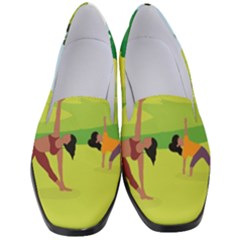 Mother And Daughter Yoga Art Celebrating Motherhood And Bond Between Mom And Daughter  Women s Classic Loafer Heels by SymmekaDesign