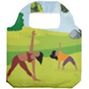 Mother And Daughter Yoga Art Celebrating Motherhood And Bond Between Mom And Daughter. Foldable Grocery Recycle Bag View2