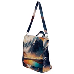 Abstract Color Colorful Mountain Ocean Sea Crossbody Backpack by Pakemis