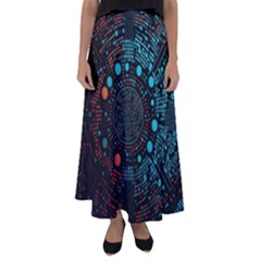 Big Data Abstract Abstract Background Flared Maxi Skirt by Pakemis