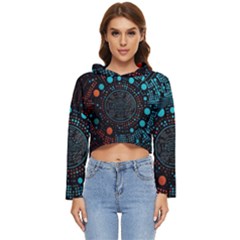 Big Data Abstract Abstract Background Women s Lightweight Cropped Hoodie by Pakemis