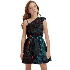Big Data Abstract Abstract Background Kids  One Shoulder Party Dress by Pakemis