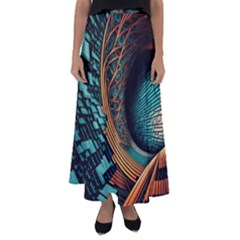 Big Data Abstract Abstract Background Backgrounds Flared Maxi Skirt by Pakemis