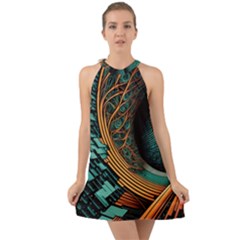 Big Data Abstract Abstract Background Backgrounds Halter Tie Back Chiffon Dress by Pakemis