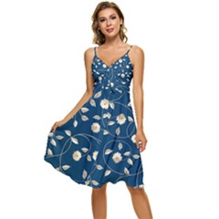 Flora Flower Flowers Nature Abstract Wallpaper Design Sleeveless Tie Front Chiffon Dress by Ravend