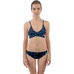 Background Abstract Textile Design Wrap Around Bikini Set by Ravend