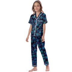 Background Abstract Textile Design Kids  Satin Short Sleeve Pajamas Set by Ravend