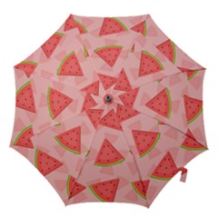 Background Watermelon Pattern Fruit Food Sweet Hook Handle Umbrellas (medium) by Jancukart