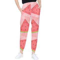 Background Watermelon Pattern Fruit Food Sweet Tapered Pants by Jancukart