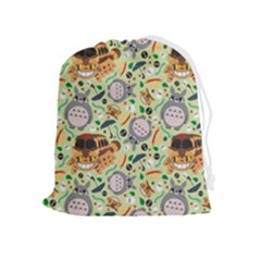 My Neighbor Totoro Pattern Drawstring Pouch (xl) by danenraven