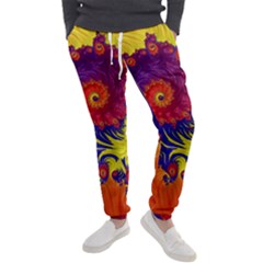 Fractal Spiral Bright Colors Men s Jogger Sweatpants by Ravend