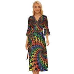 Deadhead Bears Band  Colorsdead Head Grateful Dead Pattern Midsummer Wrap Dress by Sapixe