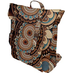 Bohemian Flair In Blue And Earthtones Buckle Up Backpack by HWDesign