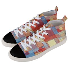 Art Abstract Rectangle Square Men s Mid-top Canvas Sneakers by Ravend