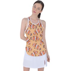 Fish Clownfish Orange Background Racer Back Mesh Tank Top by Ravend