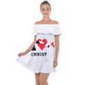 I love christ Off Shoulder Velour Dress View1