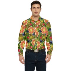 Fruits Star Blueberry Cherry Leaf Men s Long Sleeve  Shirt by Pakemis