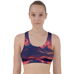 Mountain Sky Color Colorful Night Back Weave Sports Bra by Ravend