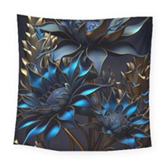 Flower Metal Flowers Sculpture Square Tapestry (large) by Ravend