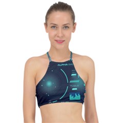 Sci Fi Computer Screen Racer Front Bikini Top by Uceng