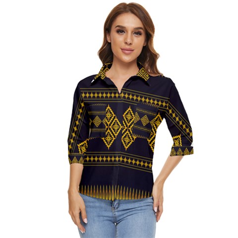 Abstract Antique Architecture Art Artistic Artwork Women s Quarter Sleeve Pocket Shirt by Ravend