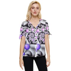 Background Fractal Annotation Sample Fantasy Bow Sleeve Button Up Top by Ravend