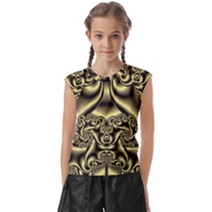 Background Fractal Sample Fantasy Texture Design Kids  Raglan Cap Sleeve Tee by Ravend