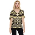 Background Fractal Sample Fantasy Texture Design Bow Sleeve Button Up Top View1