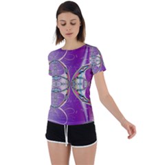 Abstract Colorful Art Pattern Design Fractal Back Circle Cutout Sports Tee by Ravend