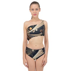 Space Futuristic Technology Digital Ai Generated Spliced Up Two Piece Swimsuit by Ravend