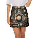 Illustrations Technology Robot Internet Processor Mini Front Wrap Skirt View1