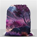 Landscape Landscape Painting Purple Purple Trees Drawstring Bag (Small) View2