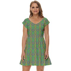 Geometry Short Sleeve Tiered Mini Dress by Sparkle