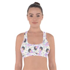 Pattern Pastel Drawing Art Cross Back Sports Bra by Ravend