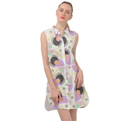 Pattern Pastel Drawing Art Sleeveless Shirt Dress by Ravend
