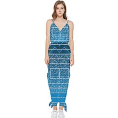 Network Social Abstract Sleeveless Tie Ankle Chiffon Jumpsuit by Ravend