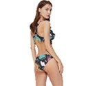 Art Pattern Design Background Print Low Cut Ruffle Edge Bikini Set View3