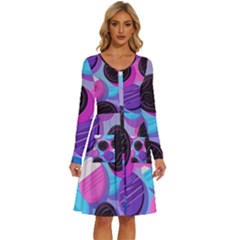 Cookies Chocolate Cookies Sweets Snacks Baked Goods Long Sleeve Dress With Pocket by Ravend