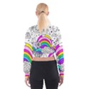 Rainbow Fun Cute Minimal Doodle Drawing Art Cropped Sweatshirt View2