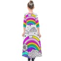 Rainbow Fun Cute Minimal Doodle Drawing Art Kids  Quarter Sleeve Maxi Dress View2