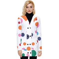 Polka Dot Button Up Hooded Coat  by 8989