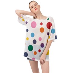 Polka Dot Oversized Chiffon Top by 8989
