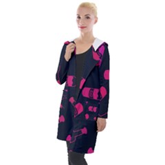 Wine Wine Bottles Background Graphic Hooded Pocket Cardigan by Ravend
