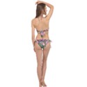 Chic Choice Classic Watercolor Flowers Cross Front Halter Bikini Set View2