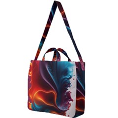 Ai Generated Swirl Splash Blaze Design Art Square Shoulder Tote Bag by Ravend
